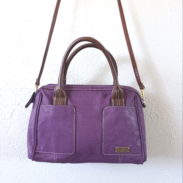 Purple / Brown Crossbody Bag
